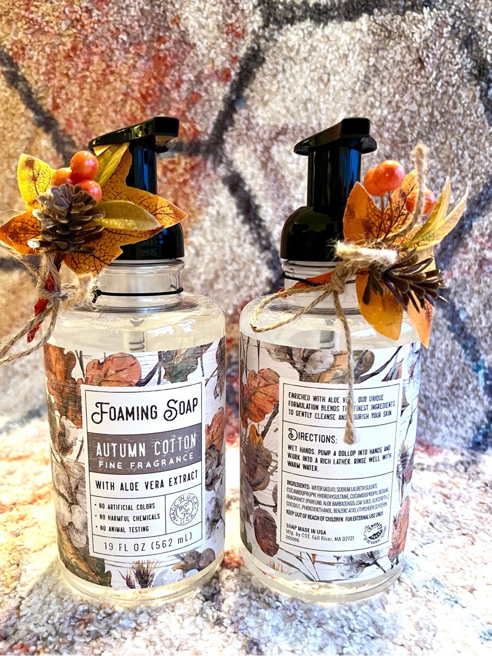2X CST Foaming Hand Soap - Autumn Cotton Scent (Clear Bottle with Black Pump)